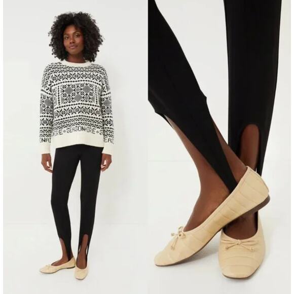 Tuckernuck NEW Black Ponte Everrett Stirrup Balletcore Stretch Leggings Size S - Picture 1 of 6